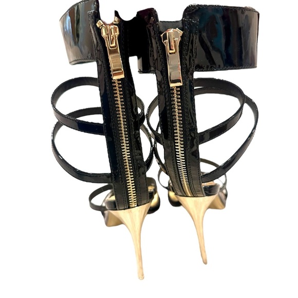 Jessica Rich Women's Black Goddess Back-Zipper Stiletto Sandals SZ US 6 1/2-7. - Picture 10 of 14